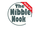 The Nibble Nook Log with red ribbon reading "Special Offer"