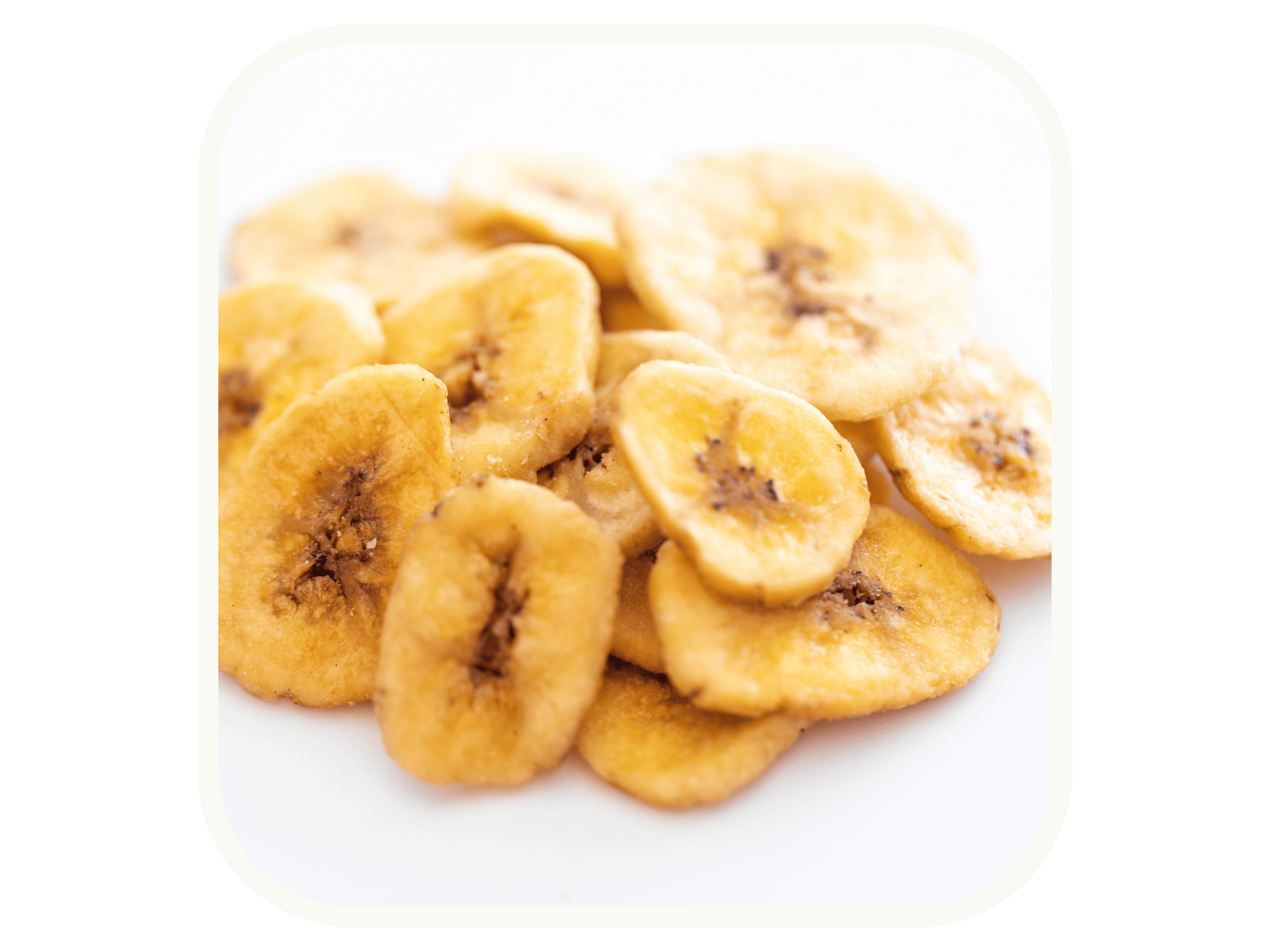 Pile of dried banana chips