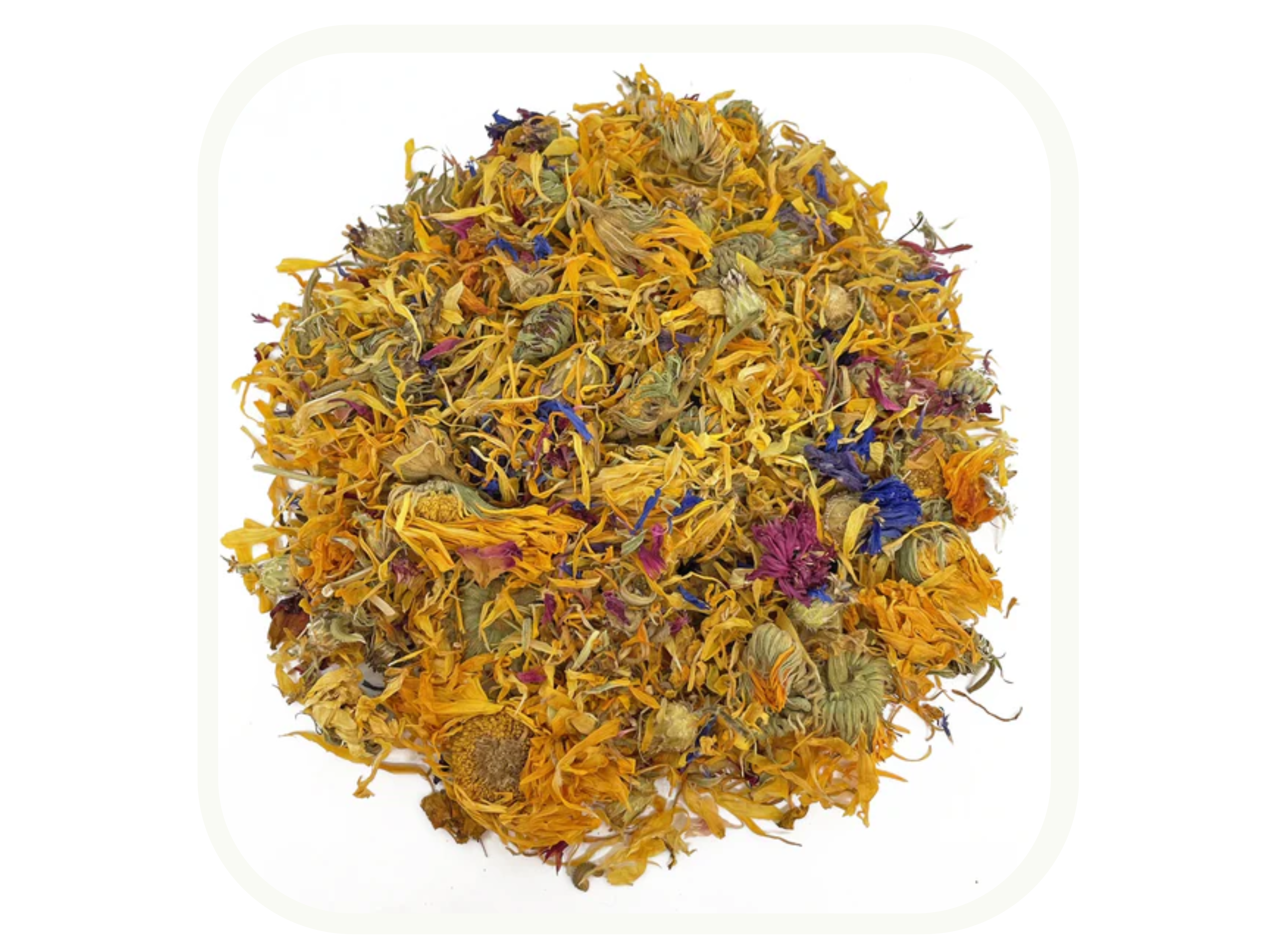 Pile of dried mixed flowers